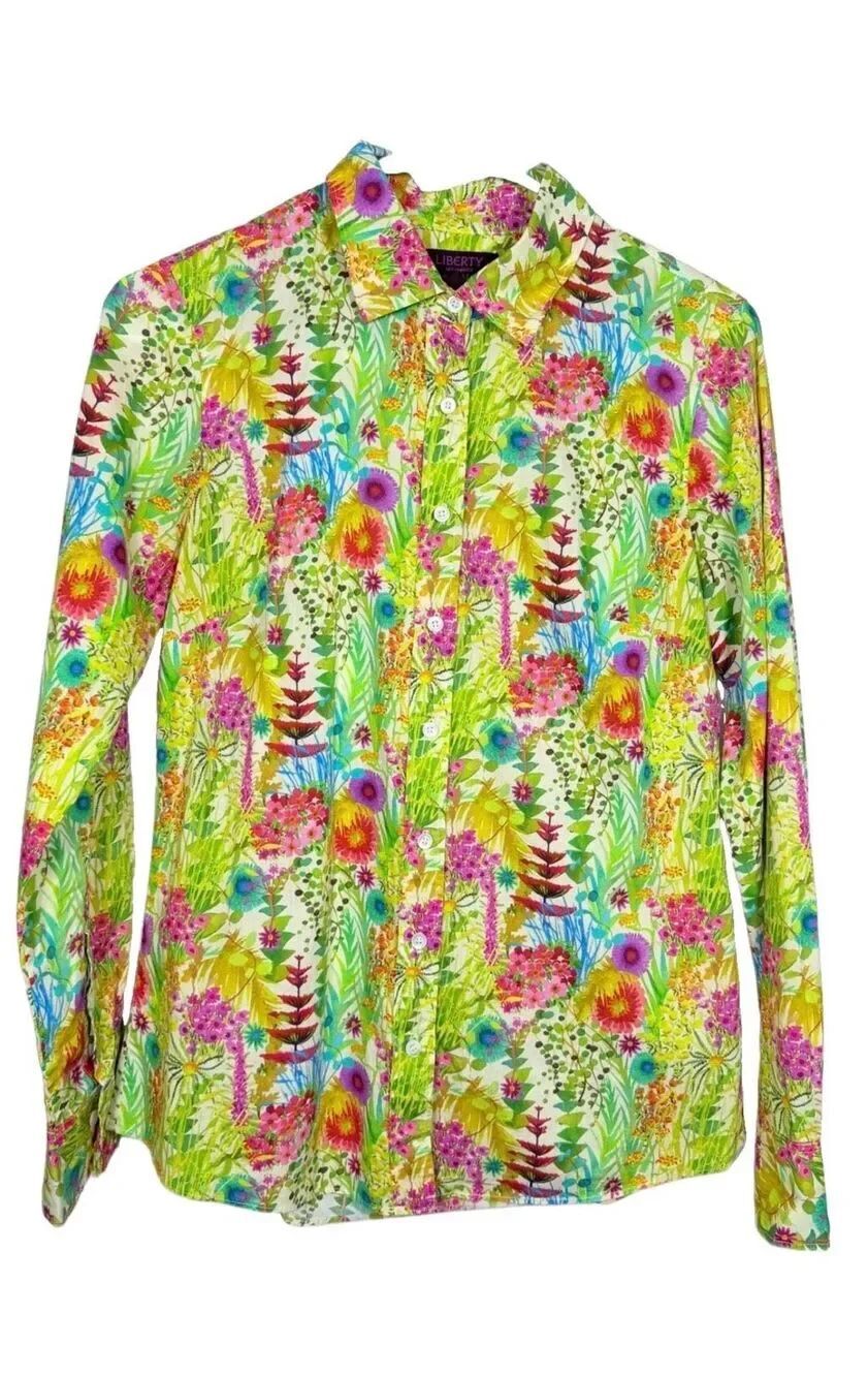 Liberty for J. Crew Vibrant Button Down Sz 2